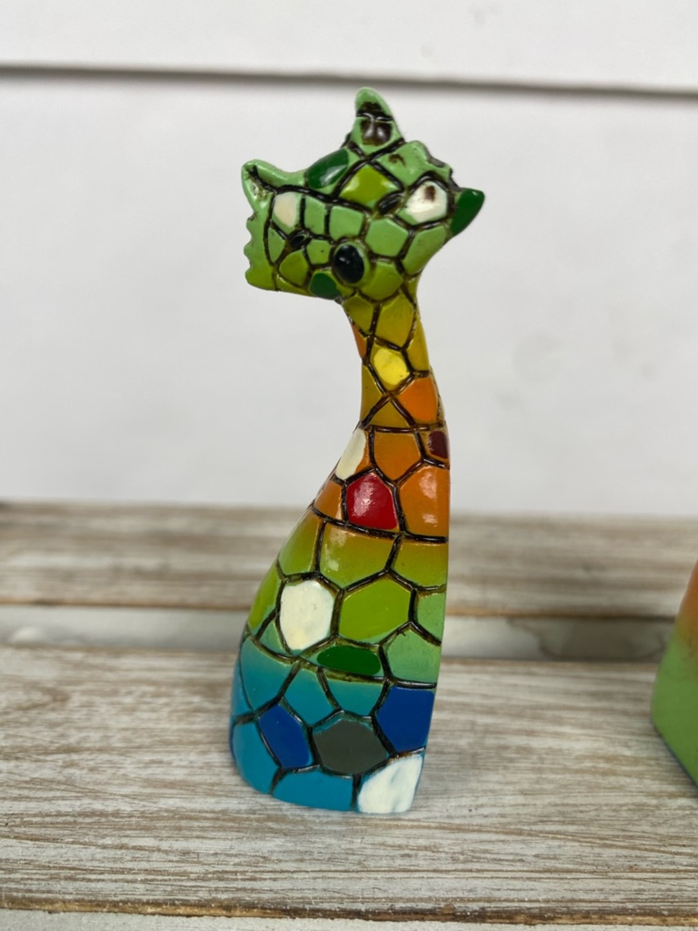 Multicolor Mosaic Art Cat Figurines 3 Cats colorful - Picture 5 of 10